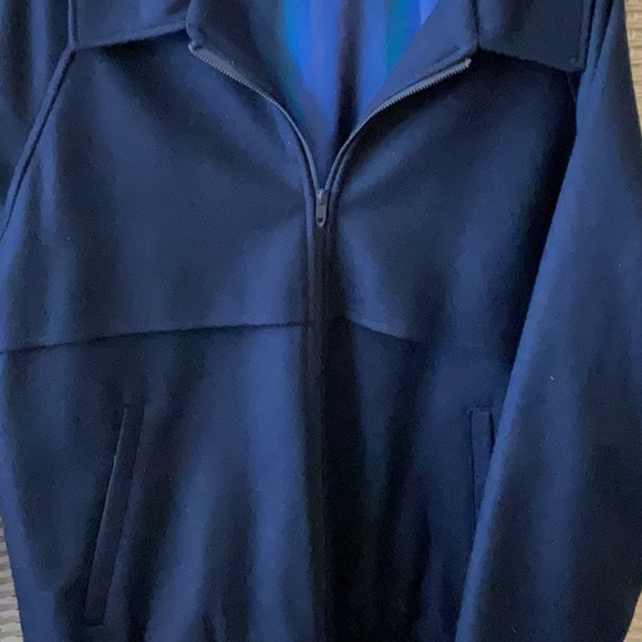 Vintage Pendleton Men’s Bomber Jacket Size M Navy Blue Pure Virgin Wool 💙💙💙 - Picture 3 of 14